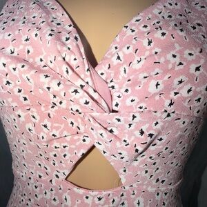 Francesca's Collections Pink and Black Backless Dress